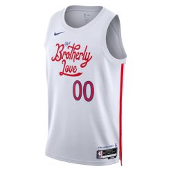 Alternative view of Philadelphia 76ers Nike City Edition White Custom NBA Jersey