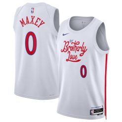 Philadelphia 76ers Tyrese Maxey Nike City Edition White NBA Jersey