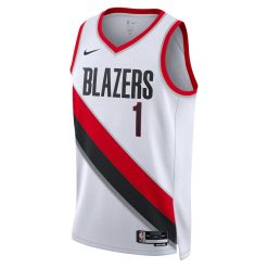Alternative view of Portland Trail Blazers Anfernee Simons Nike Association Edition White NBA Jersey