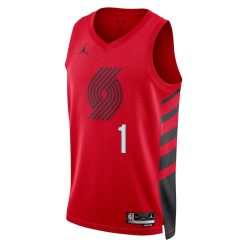 Alternative view of Portland Trail Blazers Anfernee Simons Statement Edition Red NBA Jersey