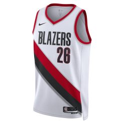 Alternative view of Portland Trail Blazers Justise Winslow Nike Association Edition White NBA Jersey