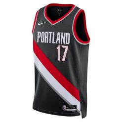 Alternative view of Portland Trail Blazers Shaedon Sharpe Nike Icon Edition Black NBA Jersey
