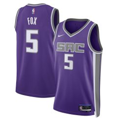 Sacramento Kings De'Aaron Fox Nike Icon Edition Purple NBA Jersey