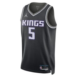 Alternative view of Sacramento Kings De'Aaron Fox Statement Edition Black NBA Jersey