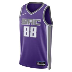 Alternative view of Sacramento Kings Neemias Queta Nike Icon Edition Purple NBA Jersey