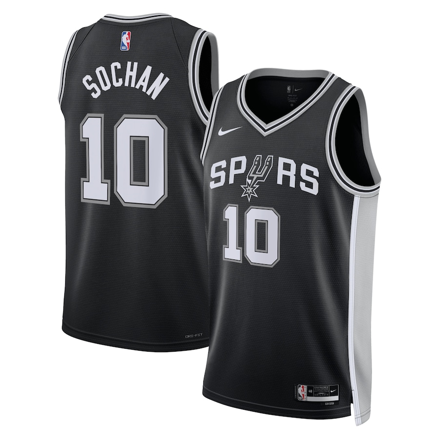 San Antonio Spurs Jeremy Sochan Nike Icon Edition Black NBA Jersey