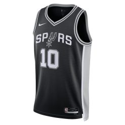 Alternative view of San Antonio Spurs Jeremy Sochan Nike Icon Edition Black NBA Jersey