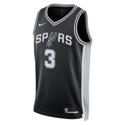 Alternative view of San Antonio Spurs Keldon Johnson Nike Icon Edition Black NBA Jersey