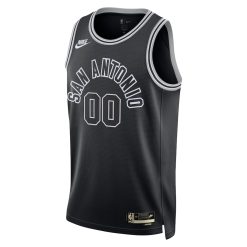 Alternative view of San Antonio Spurs Nike Classic Edition Black/Flt Silver Custom NBA Jersey