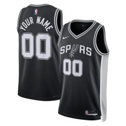 San Antonio Spurs Nike Icon Black Custom NBA Jersey