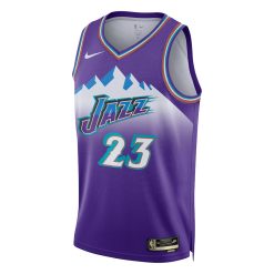 Alternative view of Utah Jazz Lauri Markkanen Nike Classic Edition Purple NBA Jersey