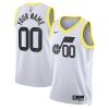 Utah Jazz Nike Association White Custom NBA Jersey