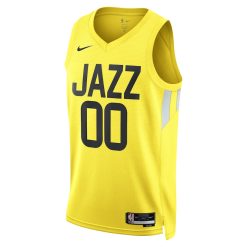 Alternative view of Utah Jazz Nike Icon Gold Custom NBA Jersey