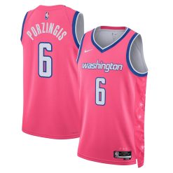 Washington Wizards Kristaps Porzingis Nike City Edition Pink NBA Jersey