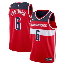 Washington Wizards Kristaps Porzingis Nike Icon Edition Red NBA Jersey