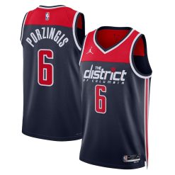 Washington Wizards Kristaps Porzingis Statement Edition Navy NBA Jersey