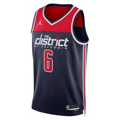 Alternative view of Washington Wizards Kristaps Porzingis Statement Edition Navy NBA Jersey