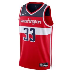 Alternative view of Washington Wizards Kyle Kuzma Nike Icon Edition Red NBA Jersey