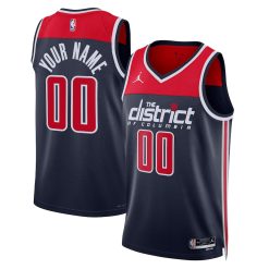 Washington Wizards Statement Navy Custom NBA Jersey