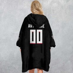 Alternative view of NFL Atlanta Falcons Custom Name Number Black Home Jersey Fleece Oodie