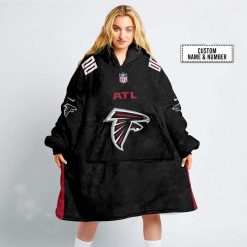 NFL Atlanta Falcons Custom Name Number Black Home Jersey Fleece Oodie