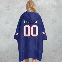 Alternative view of NFL Buffalo Bills Custom Name Number Royal Home Jersey Fleece Oodie