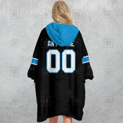 Alternative view of NFL Carolina Panthers Custom Name Number Black Home Jersey Fleece Oodie