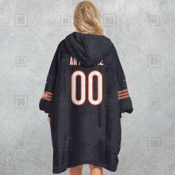 Alternative view of NFL Chicago Bears Custom Name Number Navy Home Jersey Fleece Oodie