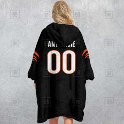 Alternative view of NFL Cincinnati Bengals Custom Name Number Black Home Jersey Fleece Oodie