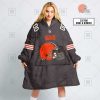 NFL Cleveland Browns Custom Name Number Brown Home Jersey Fleece Oodie