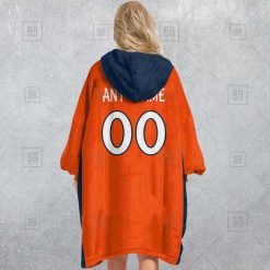 Alternative view of NFL Denver Broncos Custom Name Number Orange Home Jersey Fleece Oodie