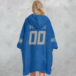 Alternative view of NFL Detroit Lions Custom Name Number Blue Home Jersey Fleece Oodie