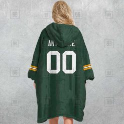 Alternative view of NFL Green Bay Packers Custom Name Number Green Home Jersey Fleece Oodie