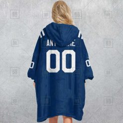 Alternative view of NFL Indianapolis Colts Custom Name Number Royal Home Jersey Fleece Oodie