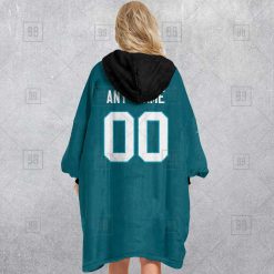 Alternative view of NFL Jacksonville Jaguars Custom Name Number Teal Home Jersey Fleece Oodie