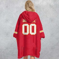 Alternative view of NFL Kansas City Chiefs Custom Name Number Red Home Jersey Fleece Oodie