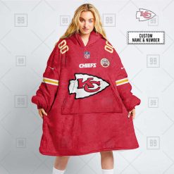 NFL Kansas City Chiefs Custom Name Number Red Home Jersey Fleece Oodie