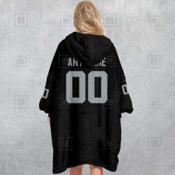 Alternative view of NFL Las Vegas Raiders Custom Name Number Black Home Jersey Fleece Oodie