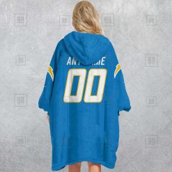Alternative view of NFL Los Angeles Chargers Custom Name Number Powder Blue Home Jersey Fleece Oodie