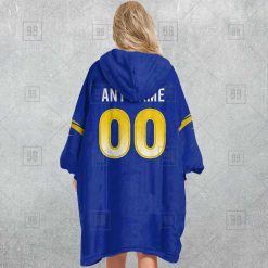 Alternative view of NFL Los Angeles Rams Custom Name Number Royal Home Jersey Fleece Oodie