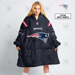 NFL New England Patriots Custom Name Number Navy Home Jersey Fleece Oodie