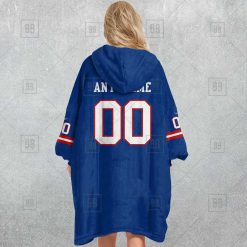 Alternative view of NFL New York Giants Custom Name Number Royal Home Jersey Fleece Oodie