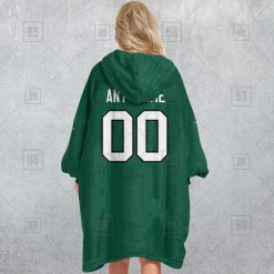 Alternative view of NFL New York Jets Custom Name Number Green Home Jersey Fleece Oodie