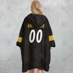 Alternative view of NFL Pittsburgh Steelers Custom Name Number Black Home Jersey Fleece Oodie