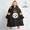 NFL Pittsburgh Steelers Custom Name Number Black Home Jersey Fleece Oodie