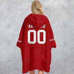 Alternative view of NFL San Francisco 49ers Custom Name Number Scarlet Home Jersey Fleece Oodie