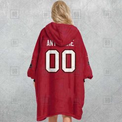 Alternative view of NFL Tampa Bay Buccaneers Custom Name Number Red Home Jersey Fleece Oodie