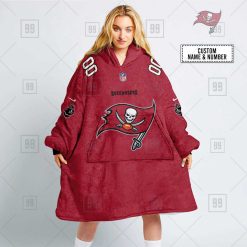 NFL Tampa Bay Buccaneers Custom Name Number Red Home Jersey Fleece Oodie