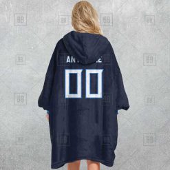 Alternative view of NFL Tennessee Titans Custom Name Number Navy Home Jersey Fleece Oodie