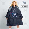 NFL Tennessee Titans Custom Name Number Navy Home Jersey Fleece Oodie